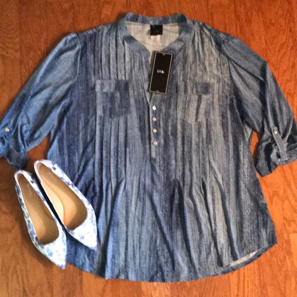 j.t.b. Tops - j.t.b Flowing Blue Blouse